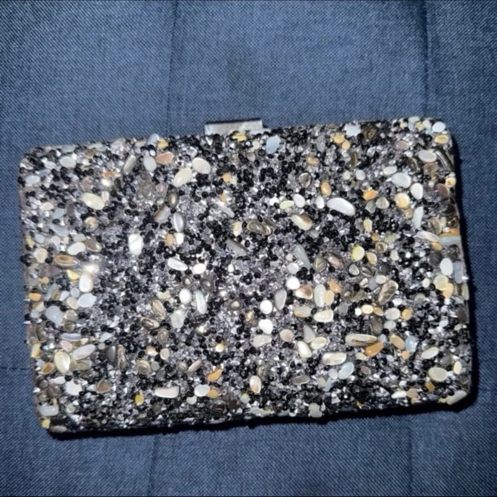 Boutique | Black Glitter Bling Rhinestone Clutch Purse
